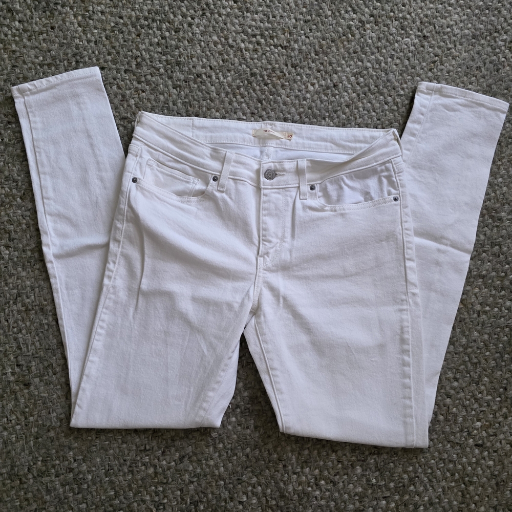 LEVI'S 711 Skinny White Jeans Sz 30